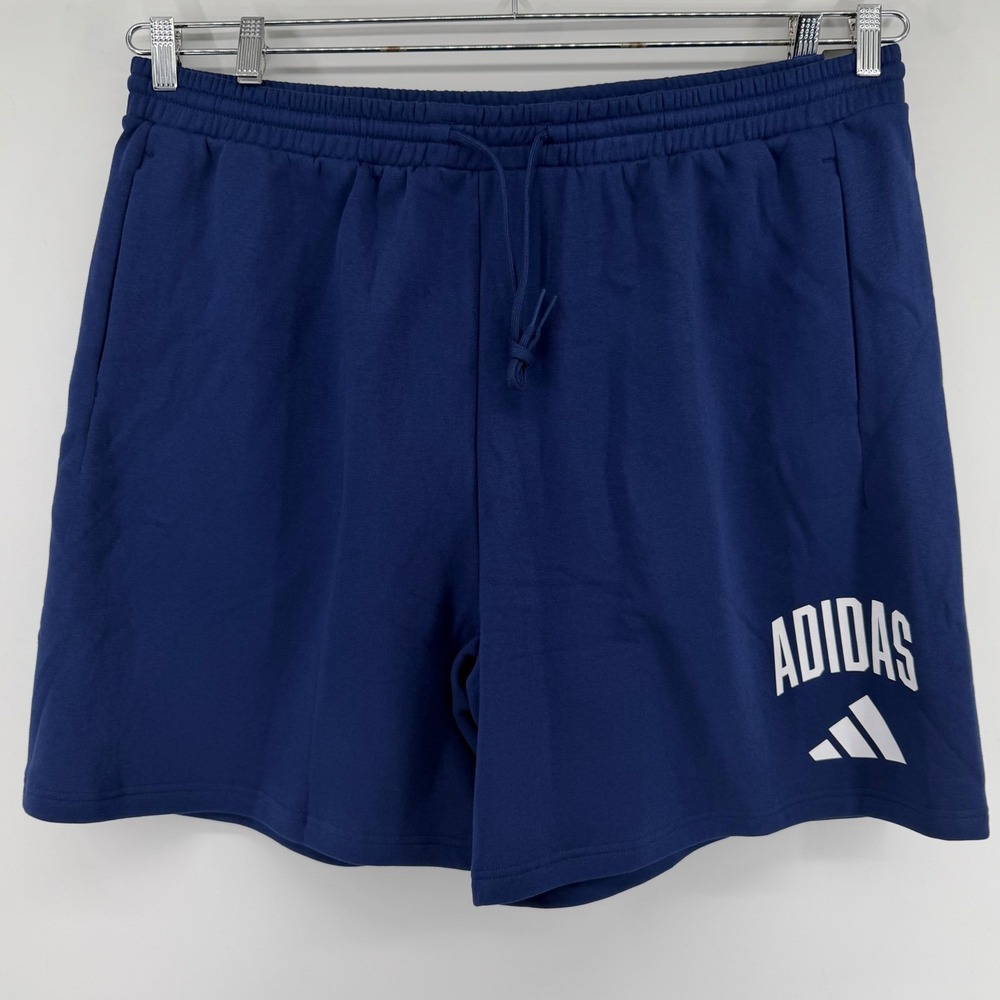 Adidas Shorts Mens 3XLT Blue M Collegiate SH Fleece Graphic JM1728 Tall NEW